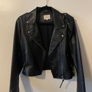 Sezane Zig Leather Jacket